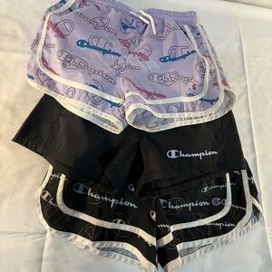 Champion Women's Athletic Shorts - Black and Lavender